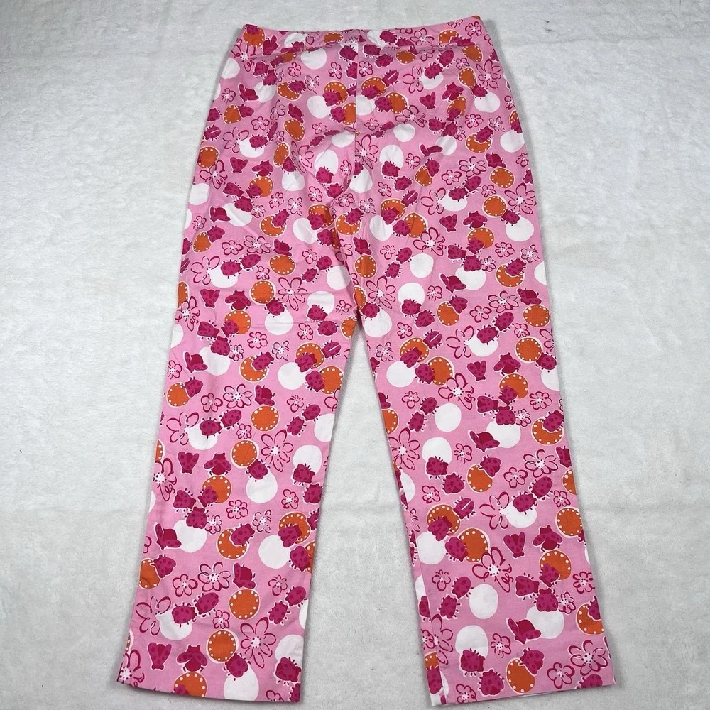 Lilly Pulitzer Women Vintage Ladybug Floral Capri Pants Size 2 Y2K Sporty & Rich